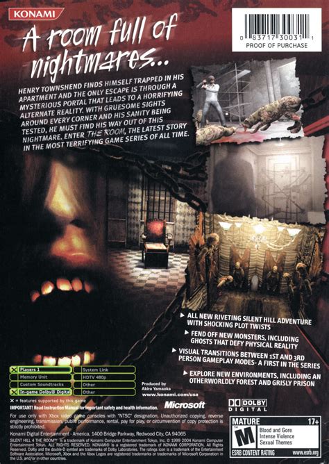 Silent Hill 4 The Room 2004 Xbox Box Cover Art Mobygames