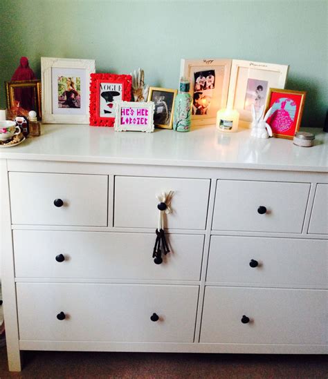 Ikea Hemnes Drawer Unit In Out Bedroom With Photo Frames And Beautiful