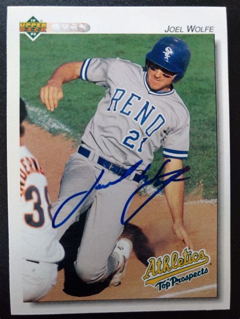 Reno Silver Sox Joel Wolfe Autographed Card Baseball Cards Autograph