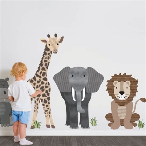 Large Safari Animal Wall Decals Nursery Wall Decals Jungle Etsy