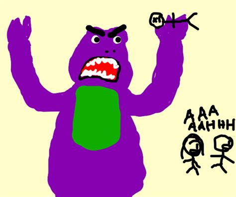 Thanos Fights Barney The Dinosaur And Loses Drawception
