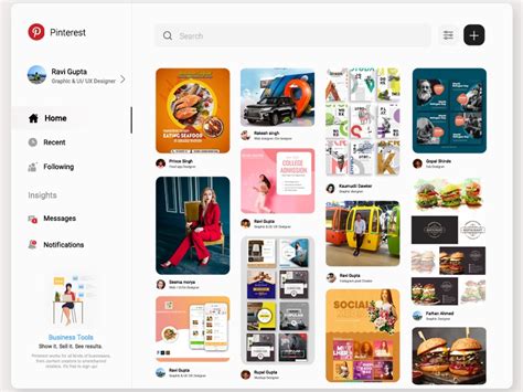 Pinterest Redesign Concept Template Mockup Uplabs