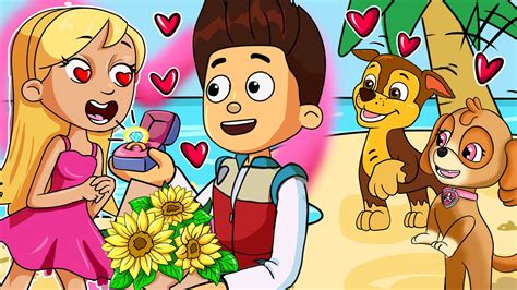Paw Patrol Fall In Love Ryder Love Katie Happy Life Story Paw