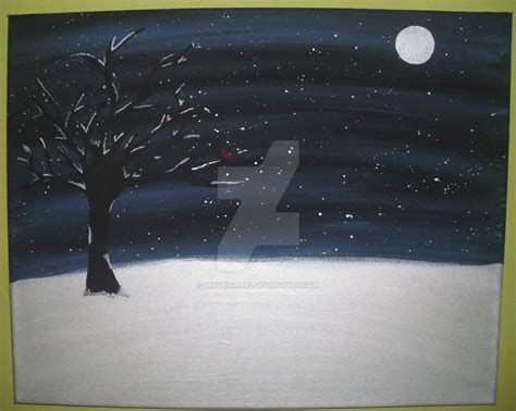 Peaceful Winters Night Snow Scene By Mikeysgrrrl On Deviantart