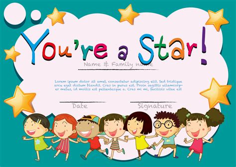 We have a wide selection of templates to choose from. Certificate template with happy kids 454711 - Download ...
