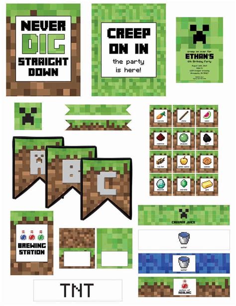 Minecraft Birthday Printables