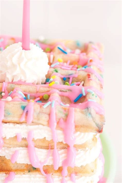 The Best Confetti Waffle Birthday Cake Recipe Cool Birthday Cakes