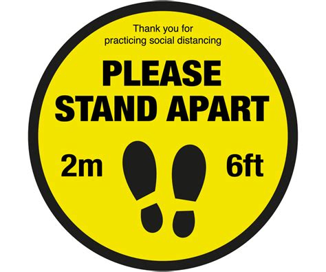 Please Stand Apart Social Distancing Floor Graphic 400mm Health