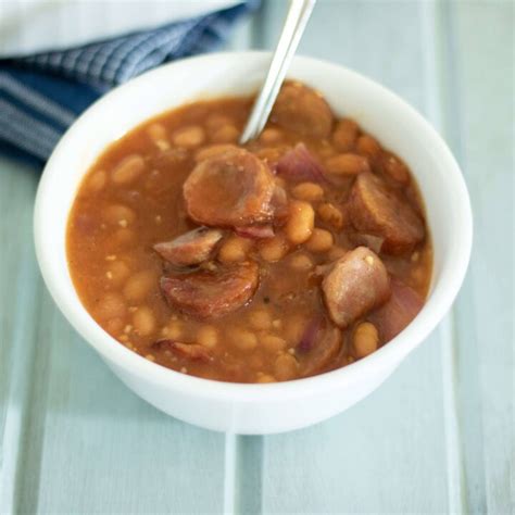 Bbq Baked Beans With Smoked Sausage The Buttered Home