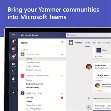 the yammer app for microsoft teams is now available