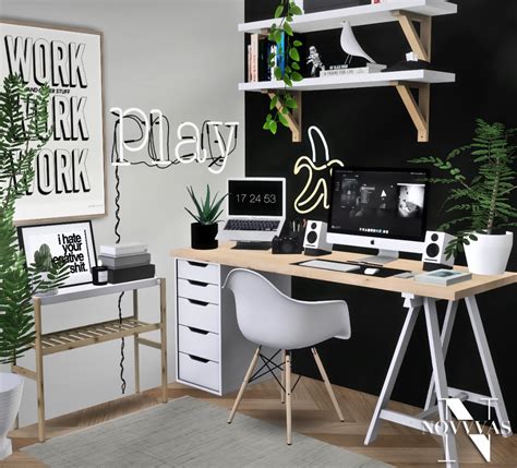 Mxims Novvvas Office Set Collaboration Ikea Sims 4