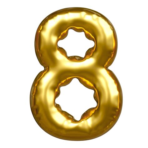 Nummer Acht Transparent Golden Ballon Zum Entwerfen Geburtstag Karten
