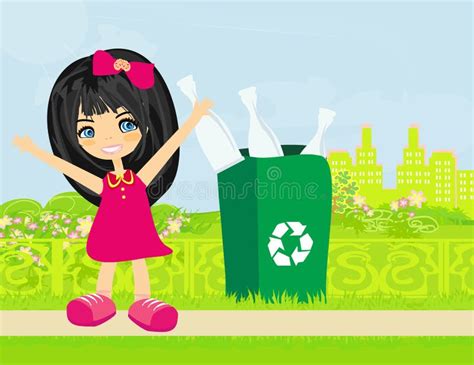 Los Niños Recogen La Basura Para Reciclar Ahorre El Mundo Ilustración