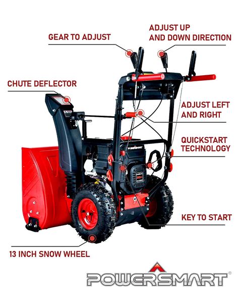 Powersmart Snow Blower 24 Inch 212cc Engine Gas Powered 2 Stage