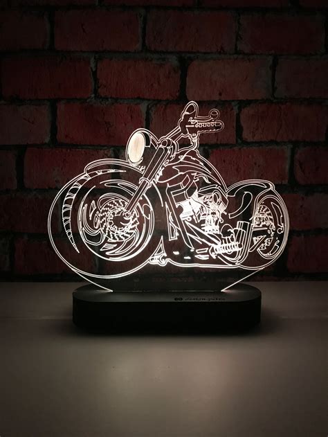 Harley Davidson Motorcycle Night Lamp Sleep Aid Light Bedroom Etsy