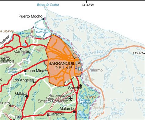 Mapas De Barranquilla Mapa Físico Geográfico Político Turístico Y