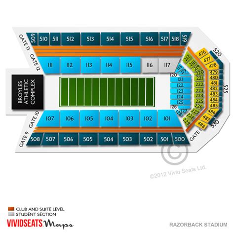 Razorback Stadium Tickets Razorback Stadium Seating Chart Vivid Seats