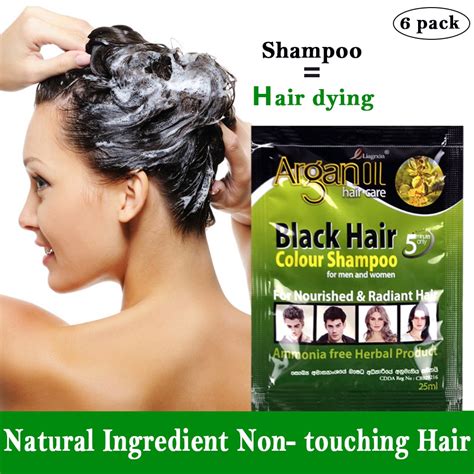 6 Pcs Black Hair Shampoo Grey Hair Removal Dye White