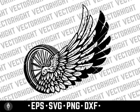 Wheels Dxf Winged Wheel Svg Cricut Motorcycle Svg File Png Wheels