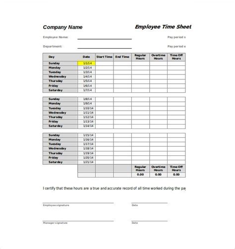 Timesheet Templates 35 Free Word Excel Pdf Documents Download