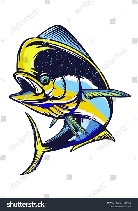 Mahi Mahi Emblem Fishing Vector Illustration Stock Vector Royalty Free