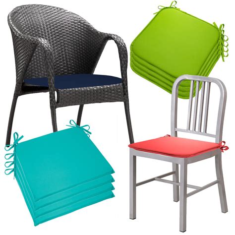 Choose from bright and bold solids or any of our exclusive patterns to create your own eclectic cushion combination. Set Of 4 Outdoor Memory Foam Chair Cushions Seat Pads Ties ...