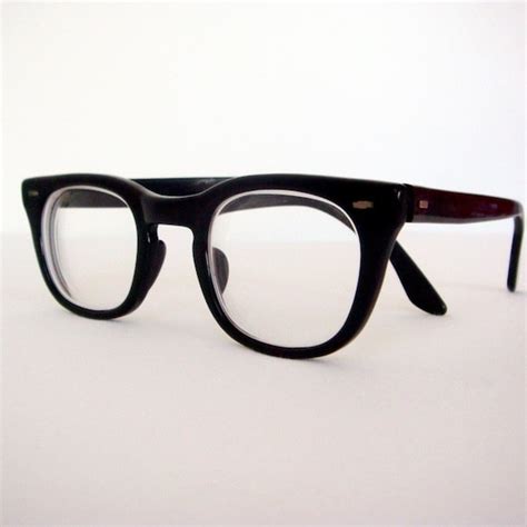 vintage 1950s black horn rim uss issue eyeglasses authentic