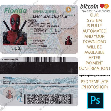 Florida Driver License Template V1 All Psd Templates