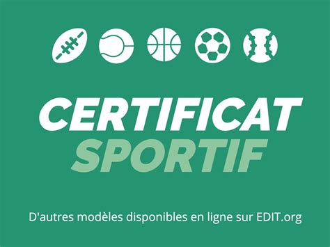 Modèles Gratuits De Certificats Sportifs