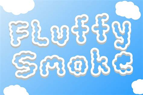 Fluffy Smoke Is A Rounded Comic Display Font It Features A Fluffy