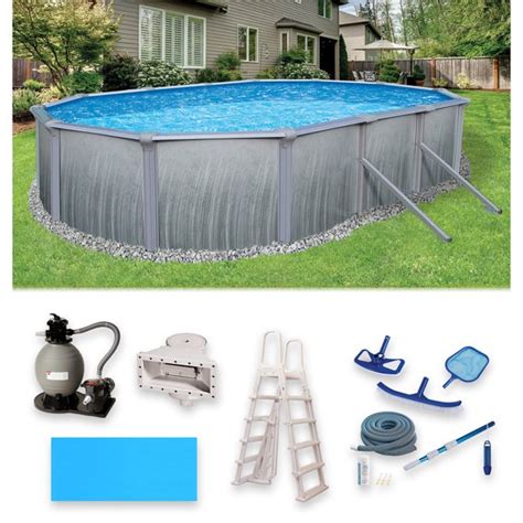 Blue Wave Martinique 15 Ft X 30 Ft Oval 52 In Deep 7 In Top Rail Metal