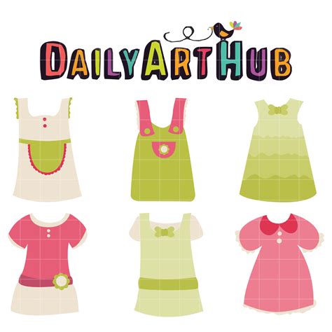 Cute Baby Girl Dress Clip Art Set Daily Art Hub Free
