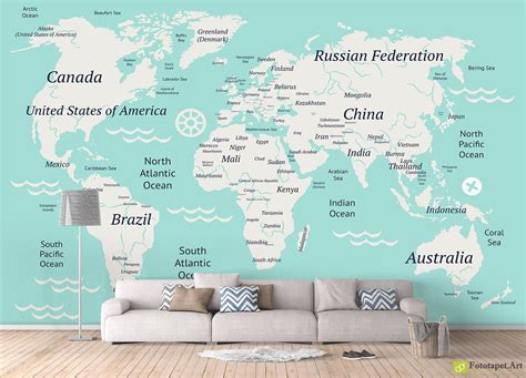 Wall Murals And Digital Wallpaper World Map2 Fototapetart Digital