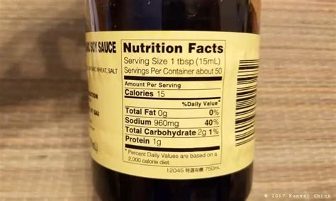 Soy Sauce Nutrition Label Pensandpieces