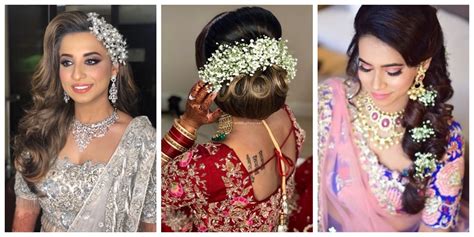 A mix of wedding hairstyles. Wedding hairstyle ideas for mehndi, sangeet, wedding ...