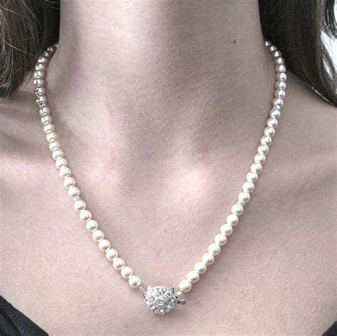 Rhinestone Pearl Necklace By Gama Weddings Notonthehighstreet Com