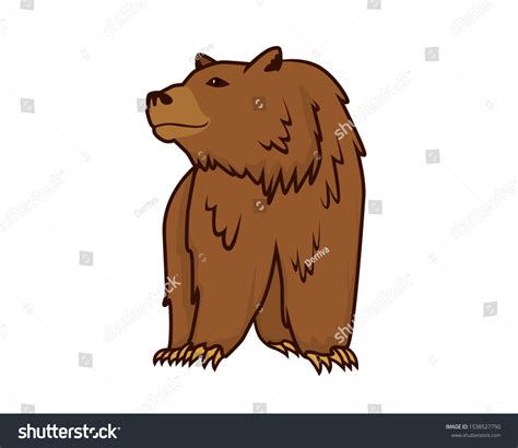 Detailed Standing Grizzly Bear Illustration Stock Vector Royalty Free