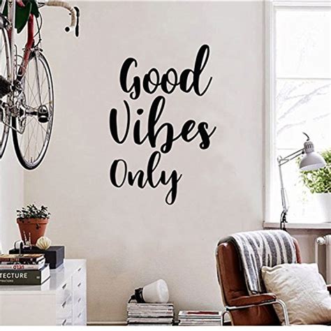 Motivational Art Decal Cursive Get Good Vibes Only Wall Decoration