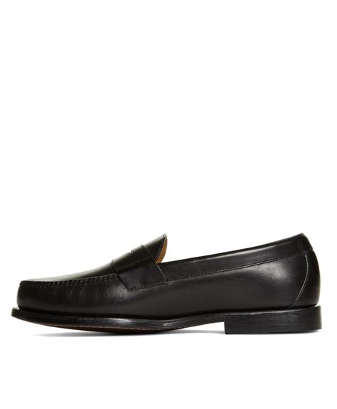 lyst brooks brothers classic penny loafers in black for men