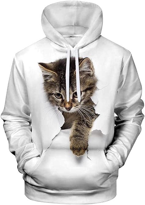 Cute 3d Cat Hoodies Men Women Hoodie Autumn Boys Girls Animal White 3d