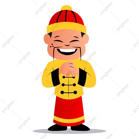 Now let's take a look at. Cartoon Chinese Man Vector Illustration On White ...