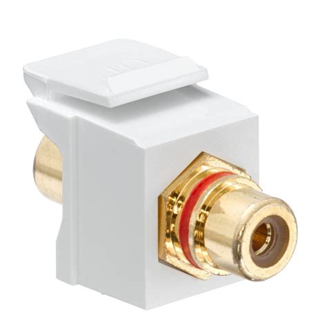 Leviton Quickport Rca Gold Plated Connector Red Stripe White 40830 Bwr