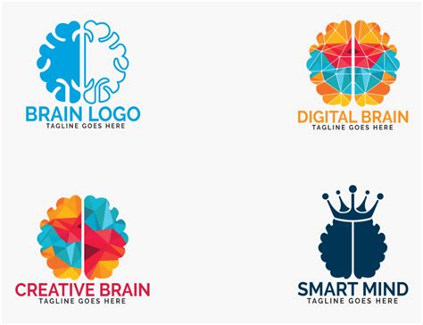 Set Of Brain Logo Design Brain Logos Hd Png Download Kindpng