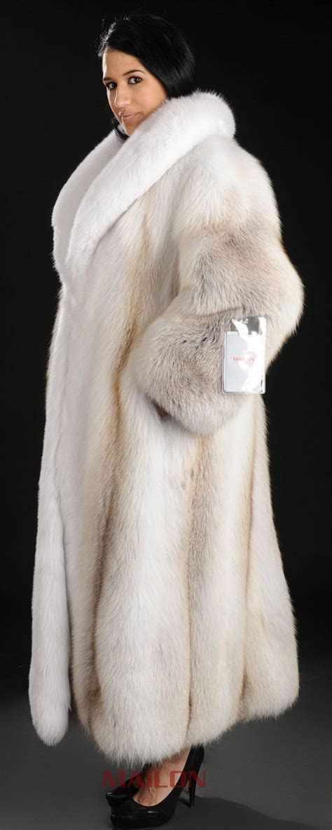 Saga Royal Golden Island Shadow Full Length Fox Fur Coat With White Fox