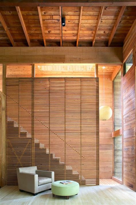 Re Cover Residence Bates Masi Architects Wood Slat Wall