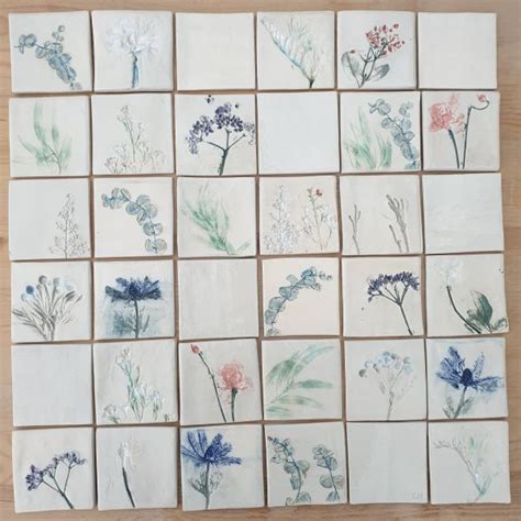 Botanical Ceramic Wall Tiles By Charlotte Hupfield Ceramics In 2022 Ceramic Wall Tiles Wall