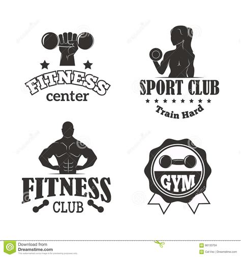 Gym Sport Club Fitness Emblem Vector Illustration Stock Vector