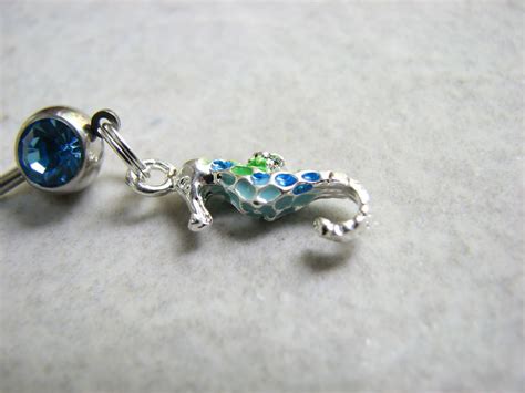 Colorful Seahorse Belly Button Ring Piercing Bits Off The Beach