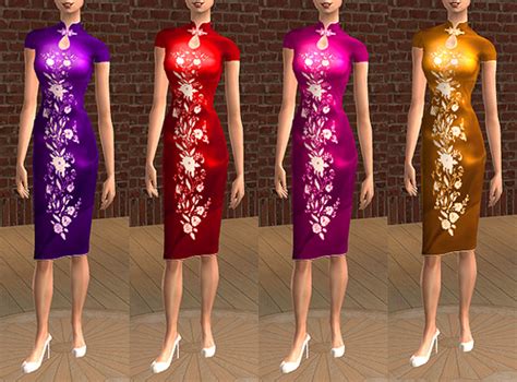 Mod The Sims Chinese Qipao Dress 5 New Colors