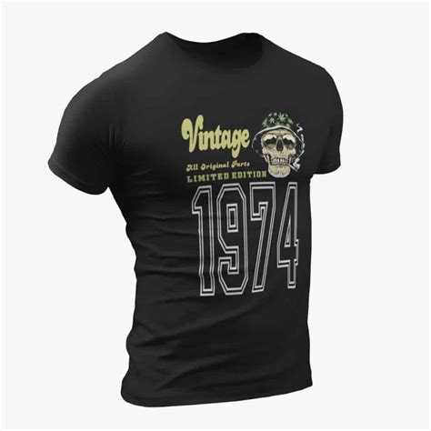 Vintage 1974 T Shirt Vintage 1974 Weed Head Limited Edition Black T